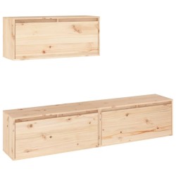 vidaXL Muebles para TV 3 piezas madera maciza de pino