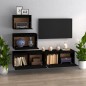 vidaXL Muebles para TV 4 piezas madera maciza de pino negro