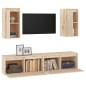 vidaXL Muebles para TV 4 piezas madera maciza de pino vidaXL Muebles para TV 4 piezas madera maciza de pino