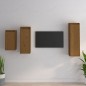 vidaXL Muebles para TV 3 piezas madera maciza de pino marrón miel