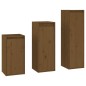 vidaXL Muebles para TV 3 piezas madera maciza de pino marrón miel