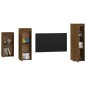 vidaXL Muebles para TV 3 piezas madera maciza de pino marrón miel