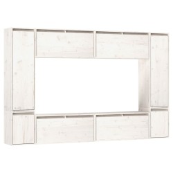 vidaXL Muebles para TV 8 piezas madera maciza de pino blanco