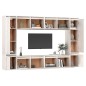 vidaXL Muebles para TV 8 piezas madera maciza de pino blanco