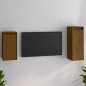 vidaXL Muebles para TV 2 piezas madera maciza de pino marrón miel