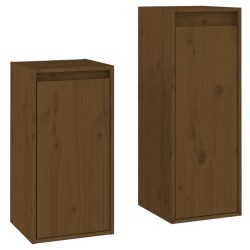 vidaXL Muebles para TV 2 piezas madera maciza de pino marrón miel