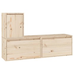 vidaXL Muebles para TV 3 piezas madera maciza de pino