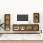 vidaXL Muebles para TV 4 piezas madera maciza de pino marrón miel