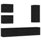 vidaXL Muebles para TV 6 piezas madera maciza de pino negro