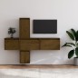 vidaXL Muebles para TV 5 piezas madera maciza de pino marrón miel