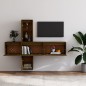 vidaXL Muebles para TV 5 piezas madera maciza de pino marrón miel