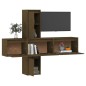 vidaXL Muebles para TV 5 piezas madera maciza de pino marrón miel