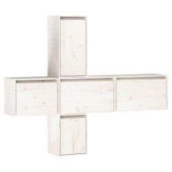 vidaXL Muebles para TV 5 piezas madera maciza de pino blanco