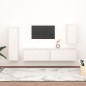 vidaXL Muebles para TV 4 piezas madera maciza de pino blanco vidaXL Muebles para TV 4 piezas madera maciza de pino blanco