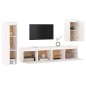 vidaXL Muebles para TV 4 piezas madera maciza de pino blanco vidaXL Muebles para TV 4 piezas madera maciza de pino blanco
