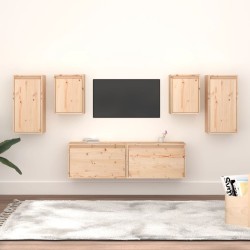 vidaXL Muebles para TV 6 piezas madera maciza de pino