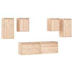vidaXL Muebles para TV 6 piezas madera maciza de pino