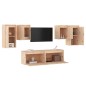vidaXL Muebles para TV 6 piezas madera maciza de pino vidaXL Muebles para TV 6 piezas madera maciza de pino