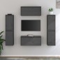 vidaXL Muebles para TV 6 piezas madera maciza de pino gris