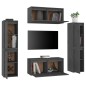 vidaXL Muebles para TV 6 piezas madera maciza de pino gris