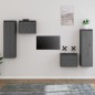 vidaXL Muebles para TV 4 piezas madera maciza de pino gris vidaXL Muebles para TV 4 piezas madera maciza de pino gris