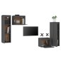 vidaXL Muebles para TV 4 piezas madera maciza de pino gris vidaXL Muebles para TV 4 piezas madera maciza de pino gris