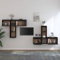 vidaXL Muebles para TV 6 piezas madera maciza de pino negro vidaXL Muebles para TV 6 piezas madera maciza de pino negro