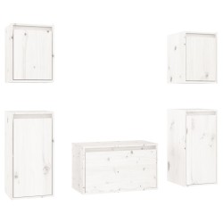 vidaXL Muebles para TV 5 piezas madera maciza de pino blanco