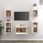 vidaXL Muebles para TV 5 piezas madera maciza de pino blanco vidaXL Muebles para TV 5 piezas madera maciza de pino blanco