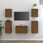 vidaXL Muebles para TV 5 piezas madera maciza de pino marrón miel