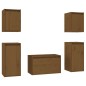 vidaXL Muebles para TV 5 piezas madera maciza de pino marrón miel