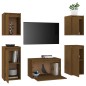 vidaXL Muebles para TV 5 piezas madera maciza de pino marrón miel