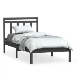 vidaXL Estructura de cama de madera maciza de pino gris 100x200 cm