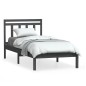 vidaXL Estructura de cama de madera maciza de pino gris 100x200 cm vidaXL Estructura de cama de madera maciza de pino gris 100x200 cm
