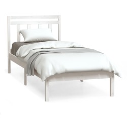 vidaXL Estructura de cama individual madera maciza blanco 90x190 cm