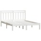 vidaXL Estructura de cama doble de madera maciza blanca 120x190cm vidaXL Estructura de cama doble de madera maciza blanca 120x190cm