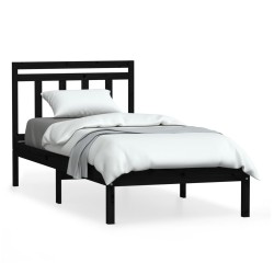 vidaXL Estructura de cama madera maciza de pino negro 100x200 cm
