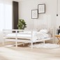 vidaXL Estructura de cama doble de madera maciza blanco 135x190 cm vidaXL Estructura de cama doble de madera maciza blanco 135x190 cm