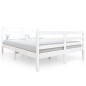 vidaXL Estructura de cama doble de madera maciza blanco 135x190 cm vidaXL Estructura de cama doble de madera maciza blanco 135x190 cm