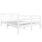 vidaXL Estructura de cama doble de madera maciza blanco 135x190 cm vidaXL Estructura de cama doble de madera maciza blanco 135x190 cm