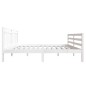 vidaXL Estructura de cama doble de madera maciza blanco 135x190 cm vidaXL Estructura de cama doble de madera maciza blanco 135x190 cm