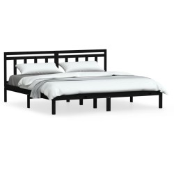 vidaXL Estructura de cama de madera maciza de pino negro 200x200 cm