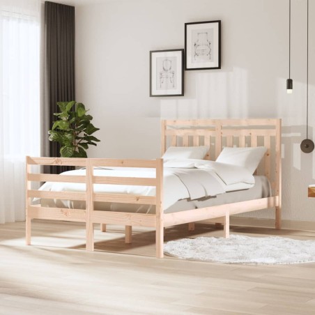 vidaXL Estructura de cama madera maciza 4FT pequeña doble 120x190 cm