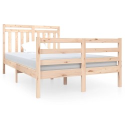 vidaXL Estructura de cama madera maciza 4FT pequeña doble 120x190 cm
