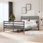 vidaXL Estructura de cama de madera maciza gris 160x200 cm
