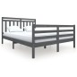 vidaXL Estructura de cama de madera maciza gris 160x200 cm