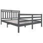 vidaXL Estructura de cama de madera maciza gris 160x200 cm
