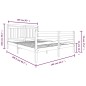 vidaXL Estructura de cama de madera maciza gris 160x200 cm