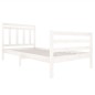 vidaXL Estructura de cama madera maciza blanca 100x200 cm vidaXL Estructura de cama madera maciza blanca 100x200 cm