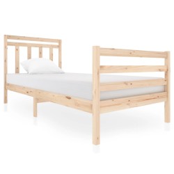 vidaXL Estructura de cama madera maciza 90x200 cm